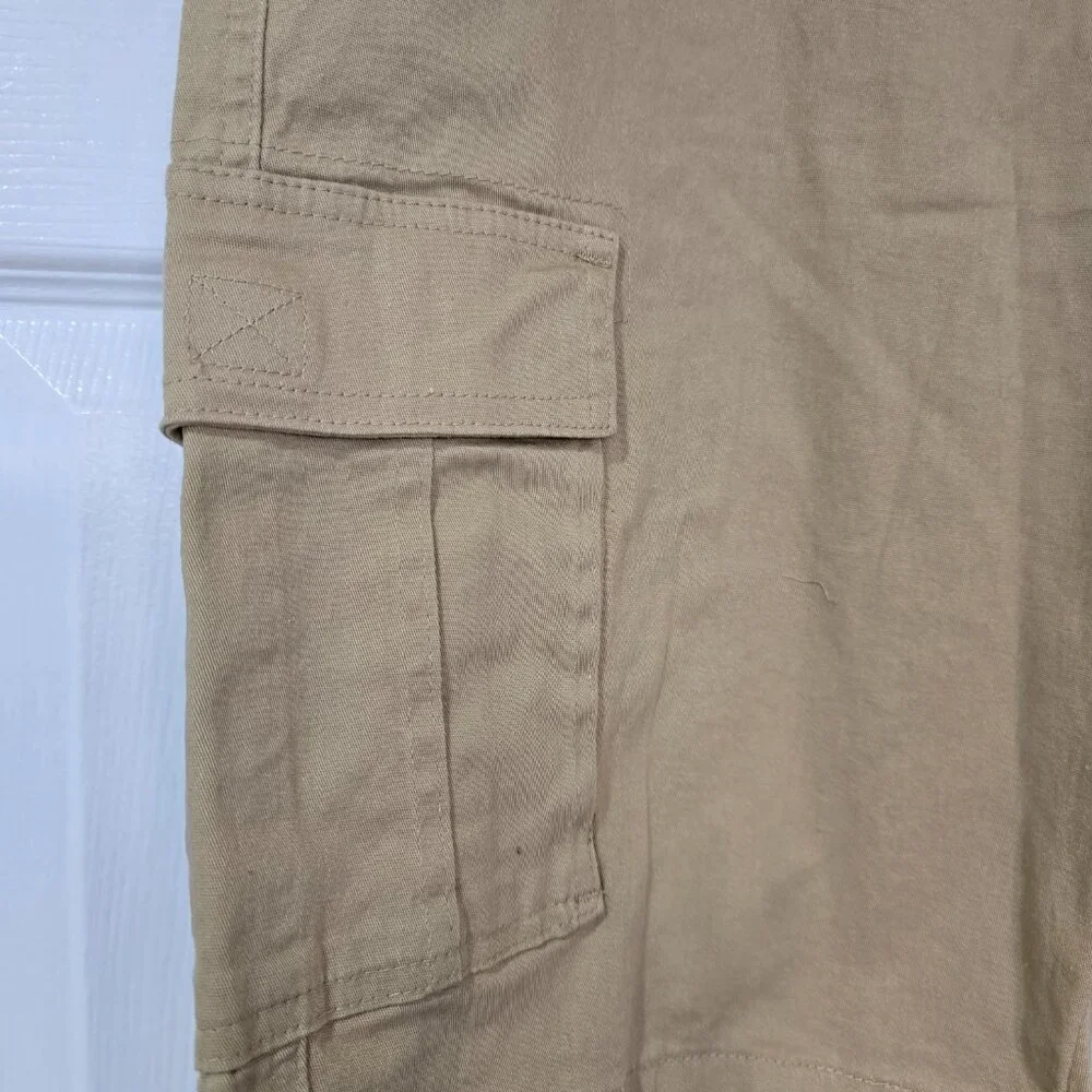 Wicked Stitch Men's Flex‎ Fabric Cargo Shorts Stretch Khaki Pockets Size 38 NWT